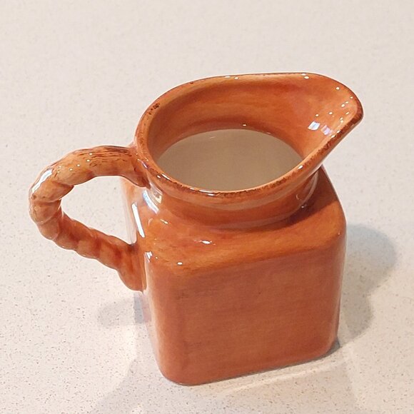Artimino Earthenware Tuscan Countryside Vintage Terracotta Creamer & Sugar Set - Picture 6 of 16